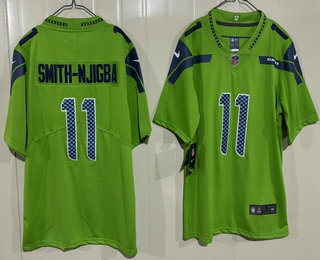 Men's Seattle Seahawks #11 Jaxon Smith-Njigba Limited Green Vapor Jersey