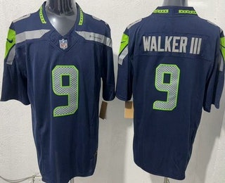 Men's Seattle Seahawks #9 Kenneth Walker III Limited Navy FUSE Vapor Jerseys