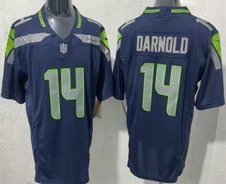 Men's Seattle Seahawks #14 Sam Darnold Limited Navy FUSE Vapor Jersey
