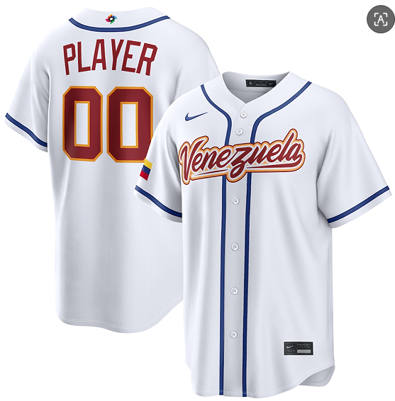 Men's Venezuela Baseball Active Player Custom White 2026 World Baseball Classic Home Stadium Stitched Jersey