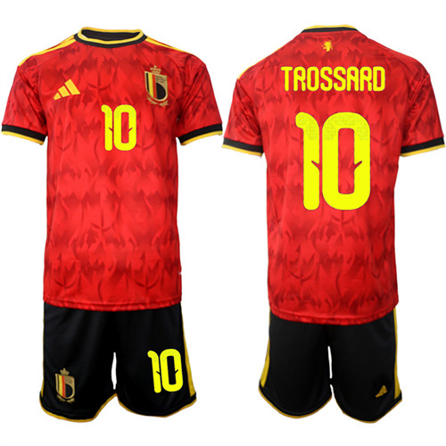 Men's Belgium #10 TROSSARD National Team FIFA x World Cup 2026 Home Red On Field Jersey