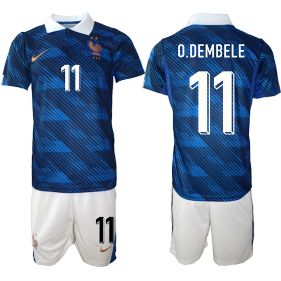 Men's France #11 O.DEMBELE National Team FIFA x World Cup 2026 Home On Field Jersey