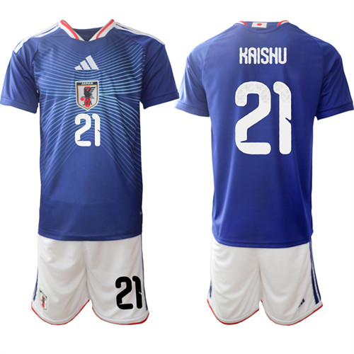 Men's Japan #21 KAISHU National Team FIFA x World Cup 2026 Home Blue On Field Jersey