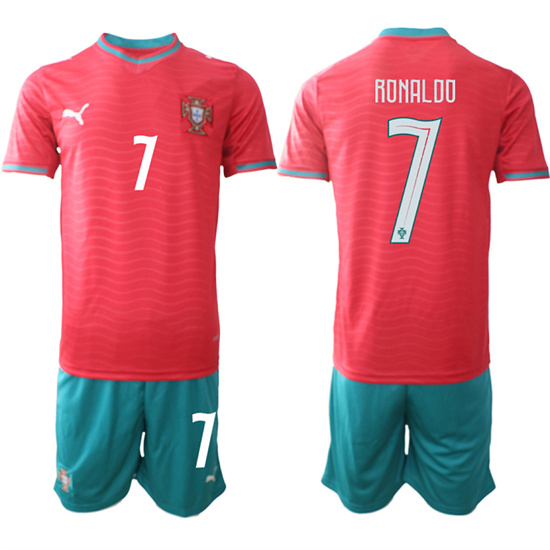 Men's Portugal #7 RONALDO National Team FIFA x World Cup 2026 Home Red On Eusebio special edition Jersey