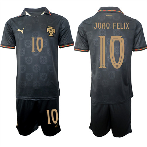 Men's Portugal #10 JOAO FELIX National Team FIFA x World Cup 2026 Away Gray On Eusebio special edition Jersey