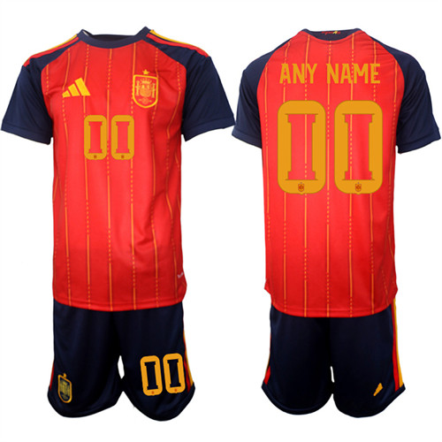 Men's Spain Custom Any Name And Number National Team FIFA x World Cup 2026 Home Red On Field Jerseys