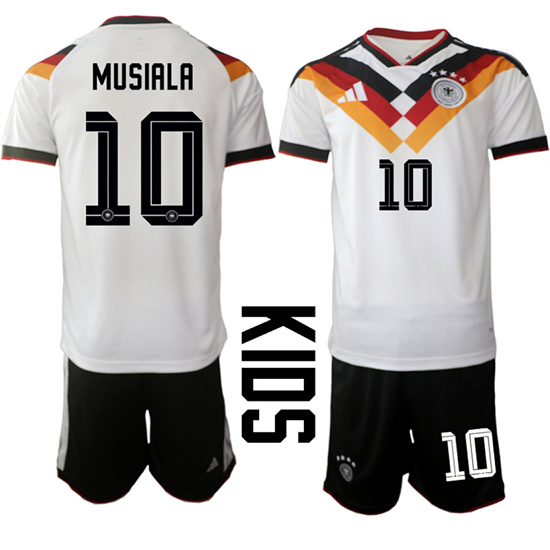 Youth Germany #10 MUSIALA National Team FIFA x World Cup 2026 Home White On Field Kids Jersey
