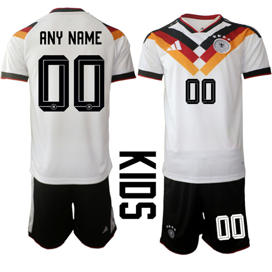 Youth Germany Custom Any Name And Number Team FIFA x World Cup 2026 Home White On Field Kids Jersey