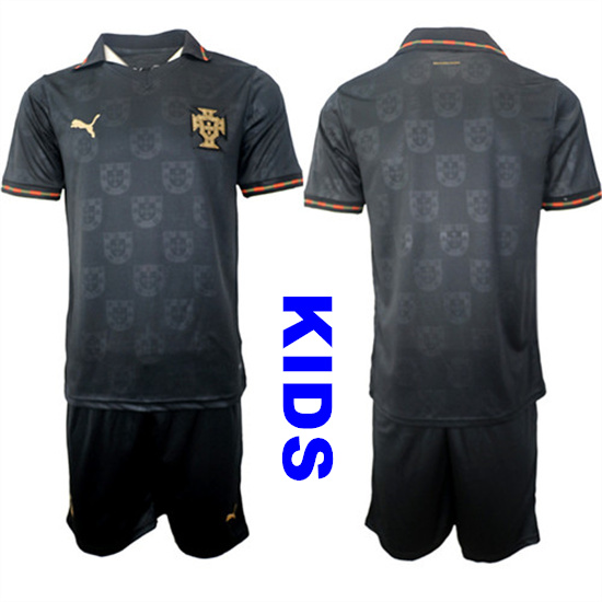 Youth Portugal Blank National Team FIFA x World Cup 2026 Away Gray On Eusebio special edition Kids Jersey
