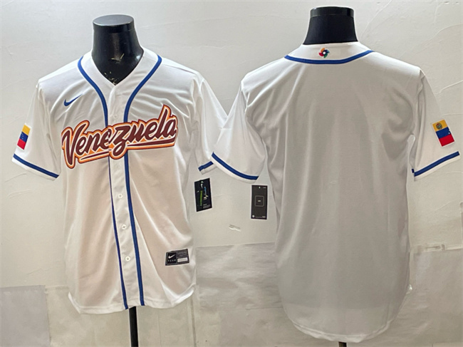 Men's Venezuela Baseball Blank White 2026 World Baseball Classic Home Stadium Stitched Jersey