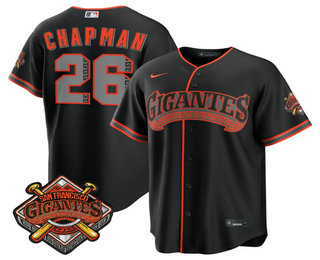 Men's San Francisco Giants #26 Matt Chapman Black 2026 Alternate Stadium Stitched Jersey