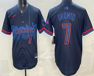 Men's Toronto Blue Jays #7 Kazuma Okamoto Black City Limited Jersey