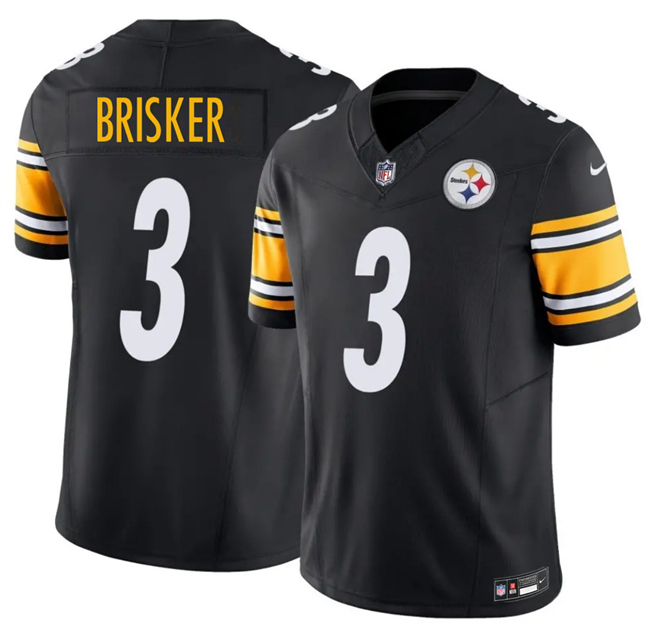 Men's Pittsburgh Steelers #3 Jaquan Brisker Black 2025 F.U.S.E. Vapor Limited Stitched Football Jersey