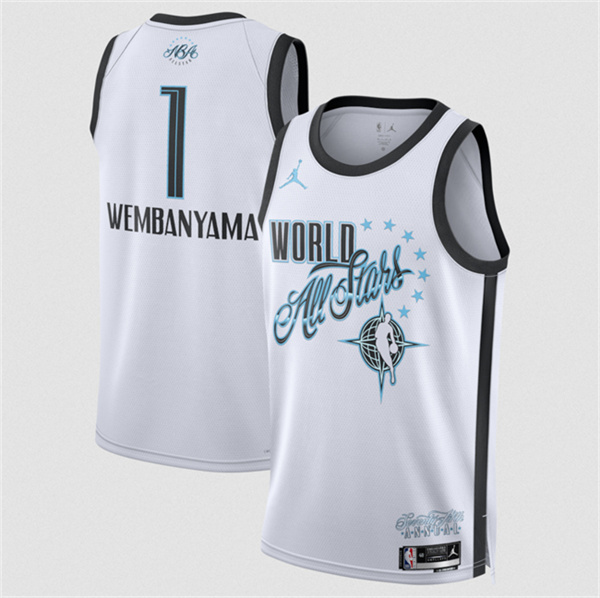 Men's 2026 All-Star #1 Victor Wembanyama White Stitched Basketball Jersey