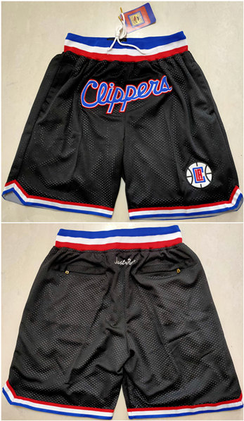 Mens Los Angeles Clippers Black Shorts (Run Small)