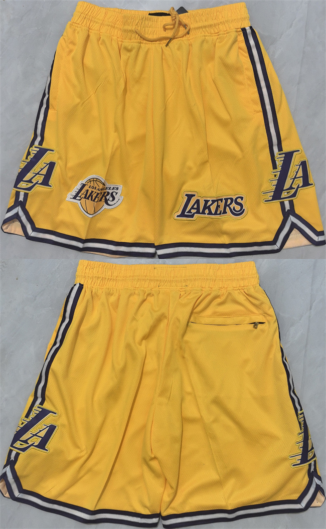 Men's Los Angeles Lakers Yellow 2025 Shorts (Run Small)