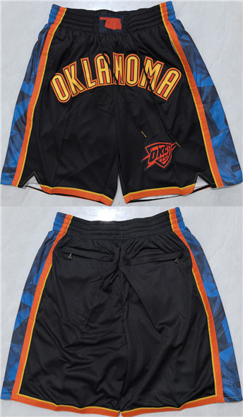 Men's Oklahoma City Thunder Black Shorts (Run Small)