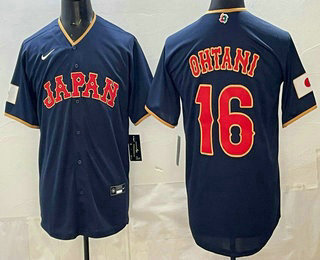 Men's Japan #16 Shohei Ohtani Navy 2026 World Baseball Classic Cool Base Jersey
