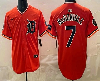 Men's Detroit Tigers #7 Kevin McGonigle Orange Limited Jersey