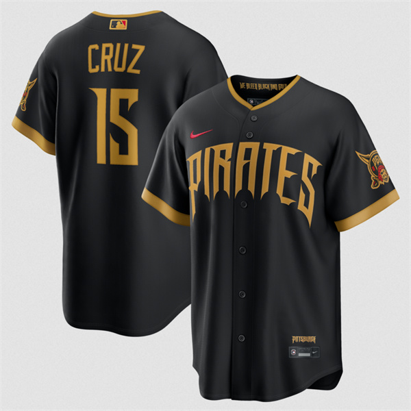 Men's Pittsburgh Pirates #15 Oswin Appollis Black 2026 City Connect Stadium Stitched Stitched Baseball Jersey