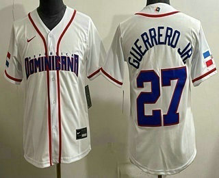 Women's Dominican #27 Vladimir Guerrero Jr White 2026 World Baseball Classic Cool Base Jersey