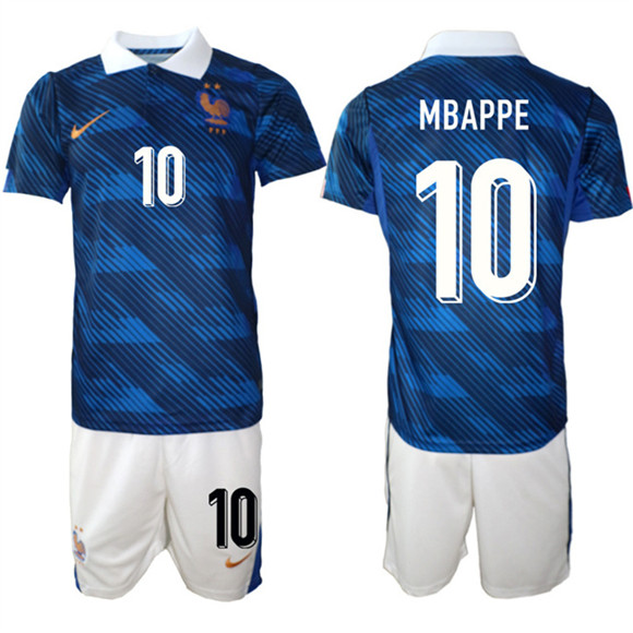 Men's France #10 Mbappé Navy 2026 Home Soccer Jersey Suit