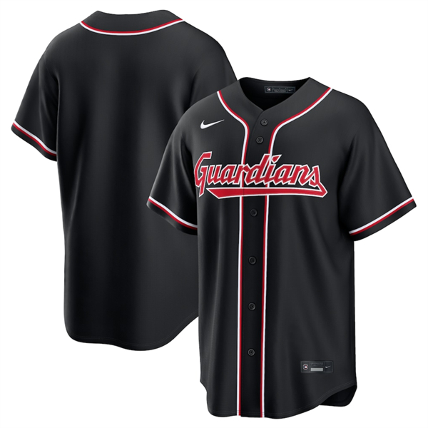 Men's Cleveland Guardians Blank 2026 Black Out Stitched Baseball Jersey