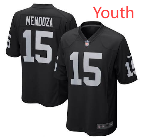 Youth Las Vegas Raiders #15 Fernando Mendoza Black Vapor Limited Stitched Jersey