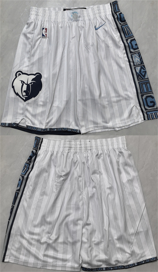 Men's Memphis Grizzlies White 2026 Shorts (Run Small)
