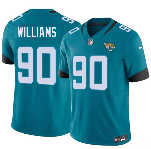 Men's Jacksonville Jaguars #90 Wesley Williams Teal 2026 Draft F.U.S.E. Vapor Untouchable Limited Football Stitched Jersey
