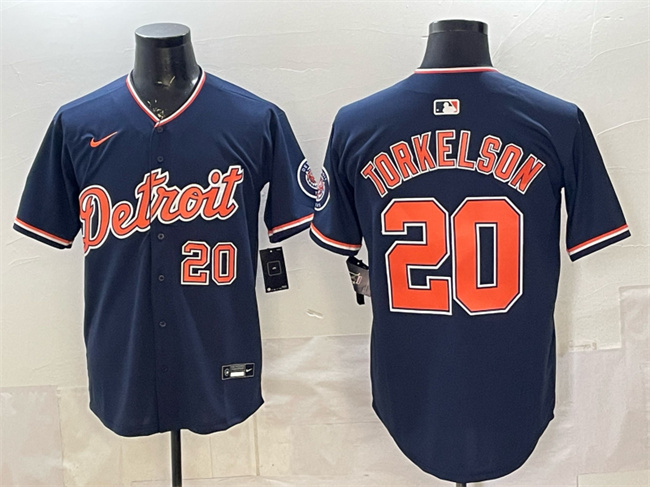 Men's Detroit Tigers #20 Spencer Torkelson Navy 2026 Alternate Vapor Premier Limited Stitched Baseball Jersey