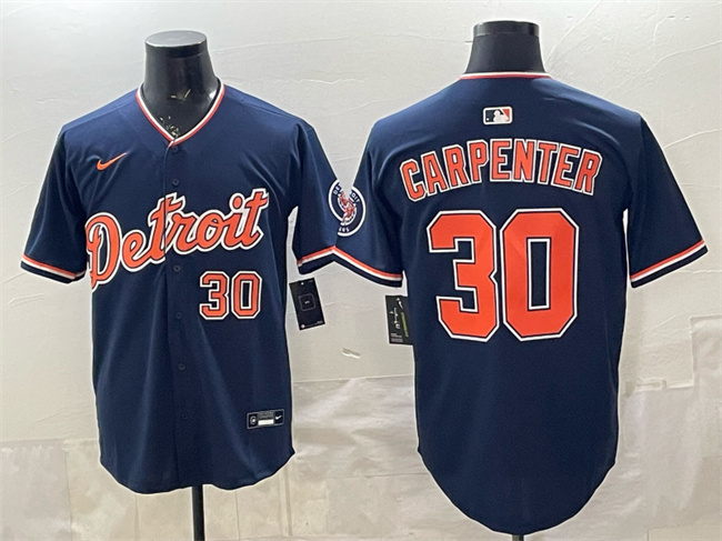 Men's Detroit Tigers #30 Kerry Carpenter Navy 2026 Alternate Vapor Premier Limited Stitched Baseball Jersey