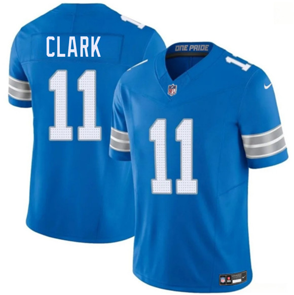 Men's Detroit Lions #11 Damone Clark Blue 2026 F.U.S.E. Vapor Limited Football Stitched Game Jersey