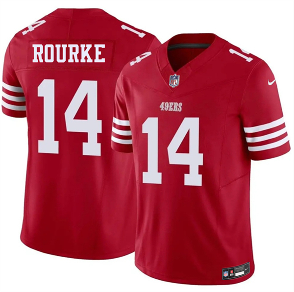 Men's San Francisco 49ers #14 Kurtis Rourke Red 2026 F.U.S.E. Vapor Untouchable Limited Football Stitched Jersey