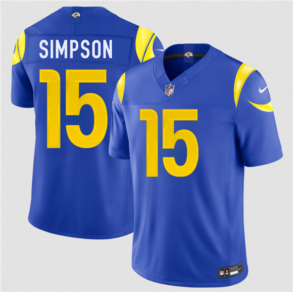 Men's Los Angeles Rams #15 Ty Simpson Royal 2026 Draft F.U.S.E. Vapor Limited Football Stitched Jersey