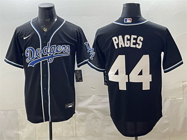Men's Los Angeles Dodgers #44 Andy Pages Black Stitched Baseball Jersey