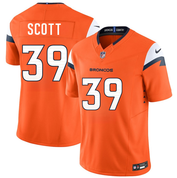 Men's Denver Broncos #39 Miles Scott Orange 2026 Draft F.U.S.E. Vapor Limited Football Stitched Jersey