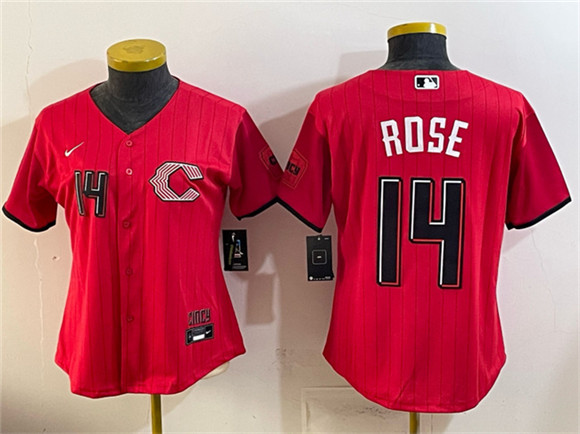 Women's Cincinnati Reds #14 Pete Rose Red 2026 City Connect Stadium Stitched Baseball Jersey(Run Small)