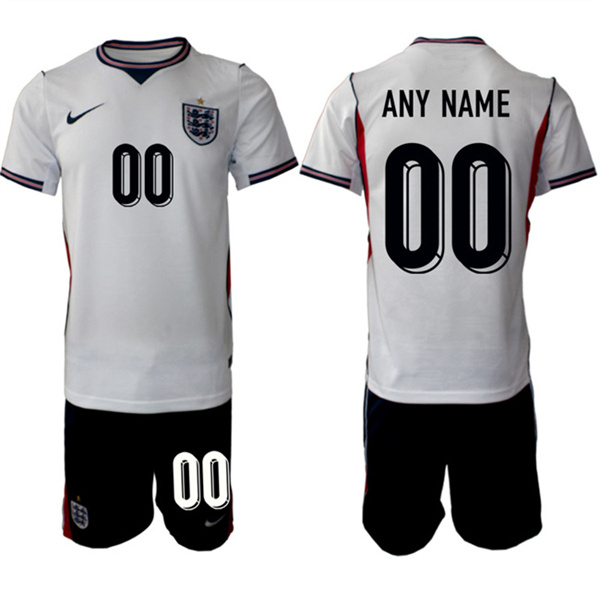 Men's England Custom 2026 White Home Soccer Jersey Suit