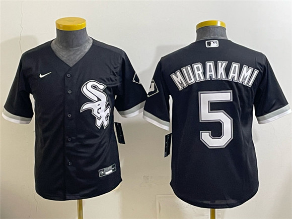 Youth Chicago White Sox #5 Munetaka Murakami Black Stitched Baseball Jersey