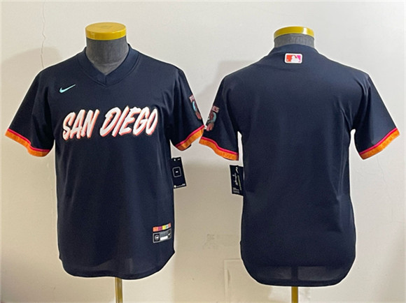 Youth San Diego Padres Blank Obsidian 2026 City Connect Stadium Stitched Baseball Jersey