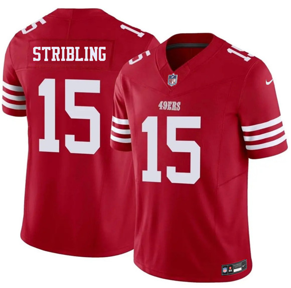 Men's San Francisco 49ers #15 De'Zhaun Stribling Red 2026 F.U.S.E. Vapor Untouchable Limited Football Stitched Jersey