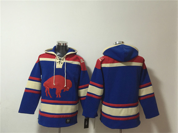 Men's Buffalo Bills Blank Royal Ageless Must-Have Lace-Up Pullover Hoodie