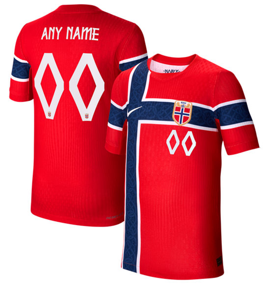Men's Norway National Team Active Player Custom Red 2026 Home Soccer Jersey