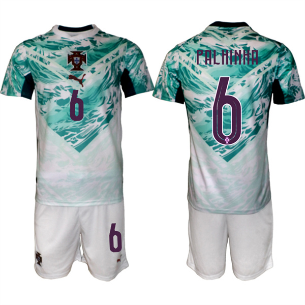 Men's Portugal Team #6 Jo?o Palhinha Green 2026 World Cup Away Soccer Jersey Suit