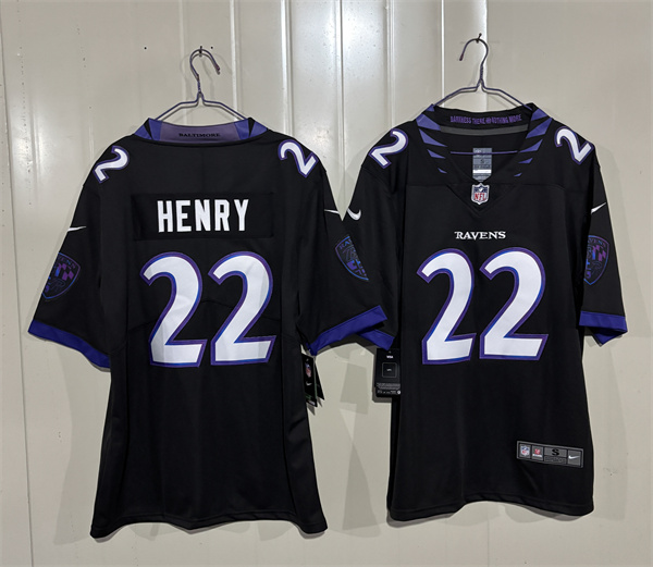 Men's Baltimore Ravens #22 Derrick Henry Black 2026 Alternate Vapor Limited Football Stitched Jersey