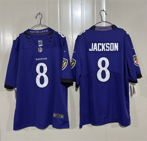 Mens Baltimore Ravens #8 Lamar Jackson Purple 2026 Alternate Vapor Limited Football Stitched Jersey