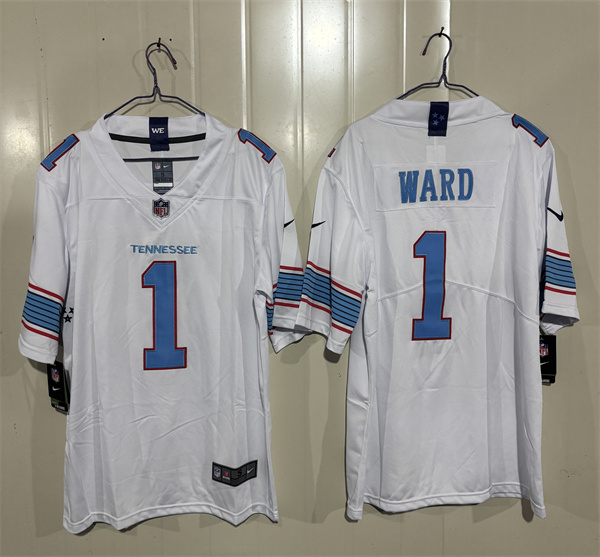 Men's Tennessee Titans #1 Cameron Ward White 2026 F.U.S.E. Vapor Limited Football Stitched Jersey