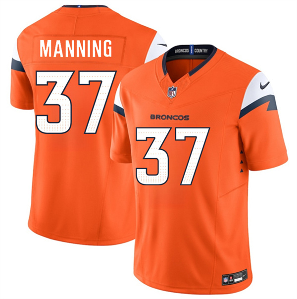 Men's Denver Broncos #37 Paul Manning Orange 2026 F.U.S.E. Vapor Limited Football Stitched Jersey