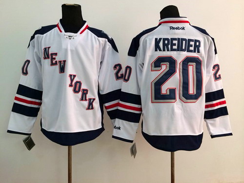 Chris Kreider New York Rangers Game-Used #20 White Set 1 Jersey with A  Patch Worn During Away Games Played Between January 22nd and February 20th  of